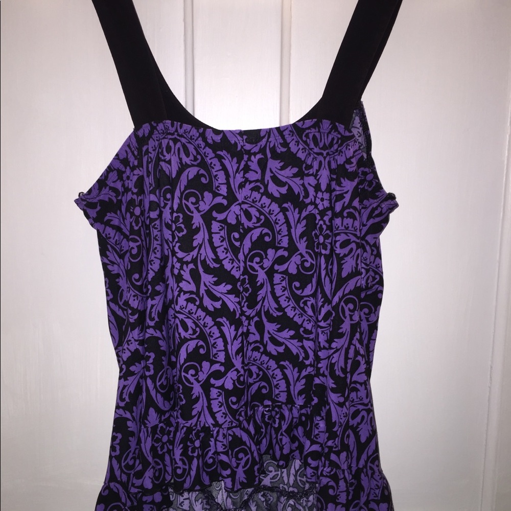 Purple/ black ladies sleeveless camisole top - Picture 4 of 6